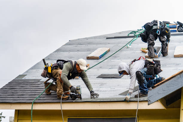 Professional Gutter Installation technician working in Boston, VA
